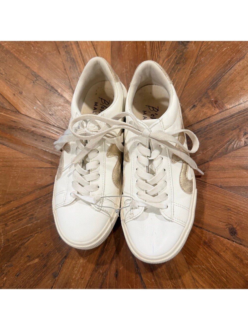 Blowfish Malibu White Sneakers with Gold Side Detail Size 6.5